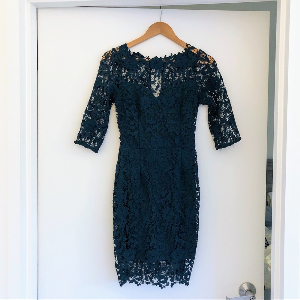 Beautiful Forest Green Lace Dress